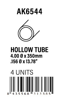 [AK6544] STYRENE STRIP - Hollow tube 4.00dx350mm (W.T. 0,7mm)