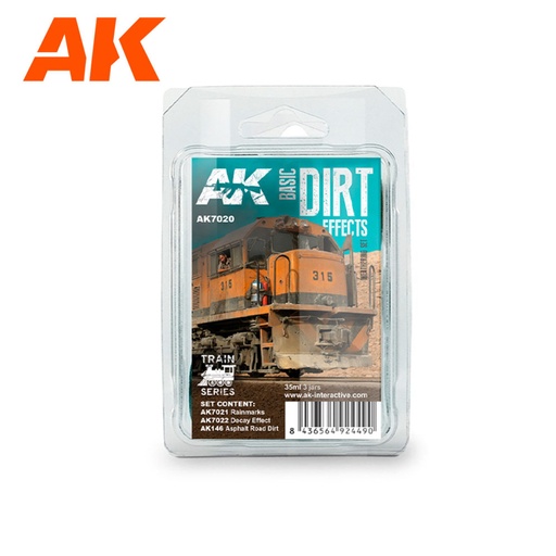 [AK7020] Trains Weathering ships Sets - BASIC DIRT EFFECTS WEATHERING SET TRAIN SERIES