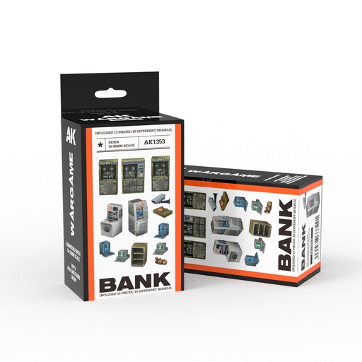 [AK1353] WARGAME - BANK SET (RESIN 30-35MM)