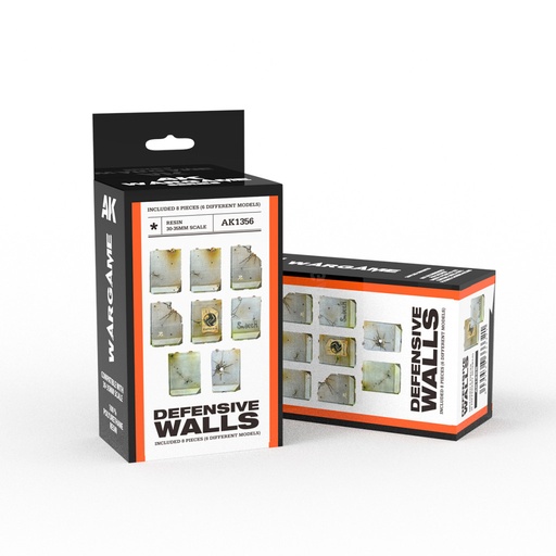 [AK1356] WARGAME - DEFENSIVE WALLS SET (RESIN 30-35MM)