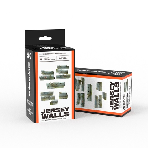 [AK1357] WARGAME - JERSEY WALLS SET (RESIN 30-35MM)