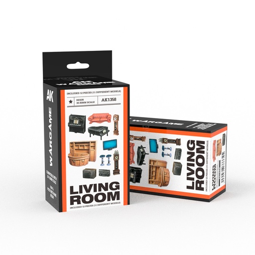 [AK1358] WARGAME - LIVING ROOM SET (RESIN 30-35MM)