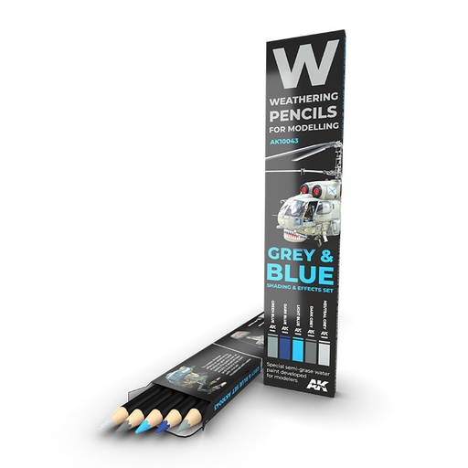 [AK10043] Weathering pencils - WATERCOLOR PENCIL SET GREY AND BLUE CAMOUFLAGES