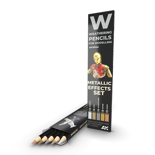 [AK10046] Weathering pencils - WATERCOLOR PENCIL SET METALLICS