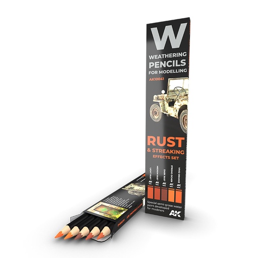 [AK10041] Weathering pencils - WATERCOLOR PENCIL SET RUST AND STREAKING