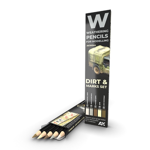 [AK10044] Weathering pencils - WATERCOLOR PENCIL SET SPLASHES, DIRT AND STAINS
