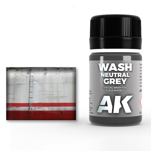 [AK677] Weathering products - NEUTRAL GREY FOR WHITE/BLACK WASH