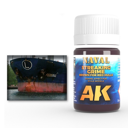 [AK304] Weathering products for ships - BROWN STREAKING GRIME FOR RED HULLS