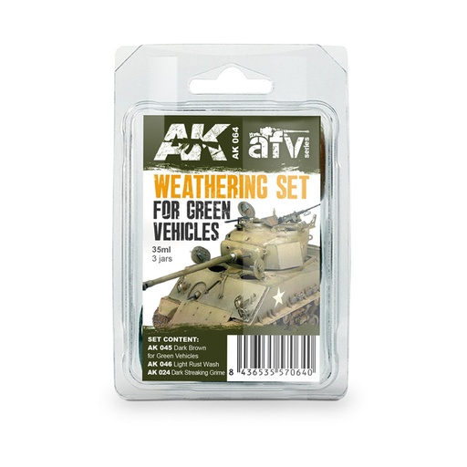 [AK064] Weathering Sets - GREEN VEHICLES WEATHERING SET