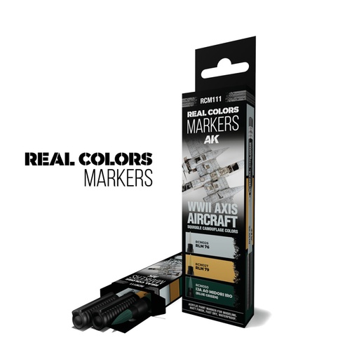 [RCM111] WWII AXIS AIRCRAFT SQUIGGLE CAMOUFLAGE COLORS - SET 3 REAL COLORS MARKERS