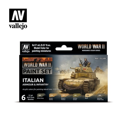 [70209] 70209 Model Color - WWII Italian Armour & Infantry Paint set Old