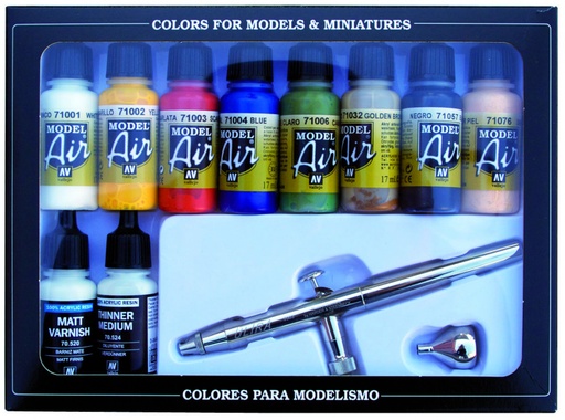 [71167] 71167 Model Air - Basic Colors (10) + Airbrush Paint set