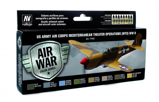 [71183] 71183 Model Air - US Army Air Corps Mediterranean Theater Op. (MTO) WWII Paint set