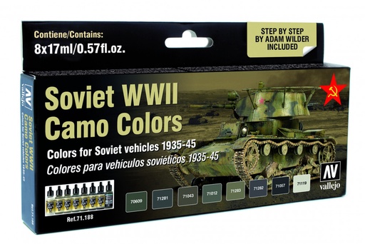 [71188] 71188 Model Air - Soviet WWII Camo Colors by Adam Wilder Paint set