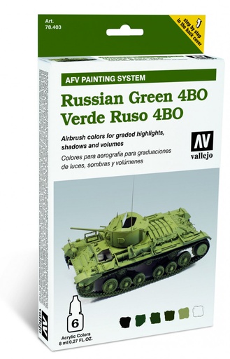 [78403] 78403 Model Air - AFV Russian Green 4BO Armour Painting System Paint set