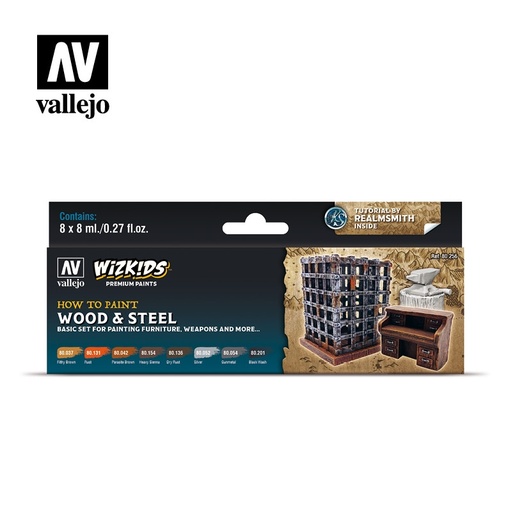 [80256] 80256 Wizkids - Premium set by Vallejo: Wood & Steel