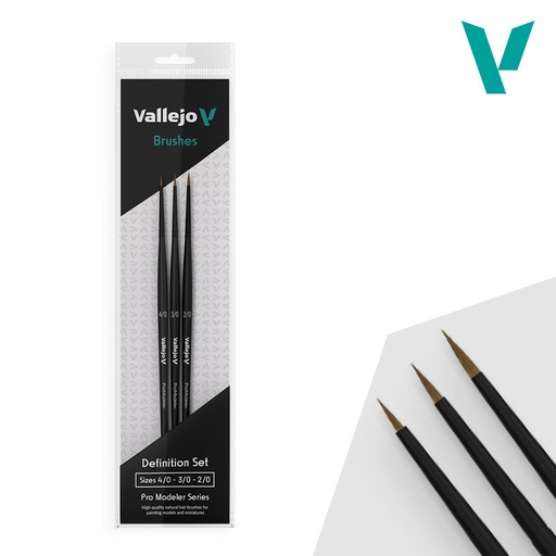 [B01990] B01990 Brush Set - Definition Set - Natural Hair (Sizes 4/0, 3/0 & 2/0)
