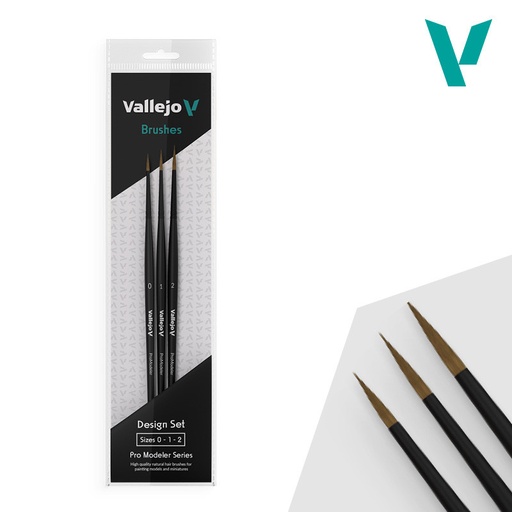 [B01991] B01991 Brush Set - Design Set - Natural Hair (Sizes 0, 1 & 2)