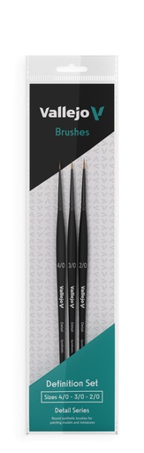 [B02990] B02990 Brush Set - Definition Set - Synthetic fibers (Sizes 4/0, 3/0 & 2/0)