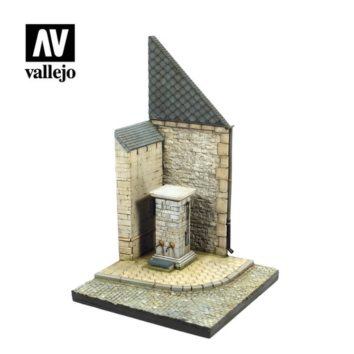 [SC004] SC004 Vallejo Scenics - Street Corner with Waterpump Normandy 15.5 x 15.5