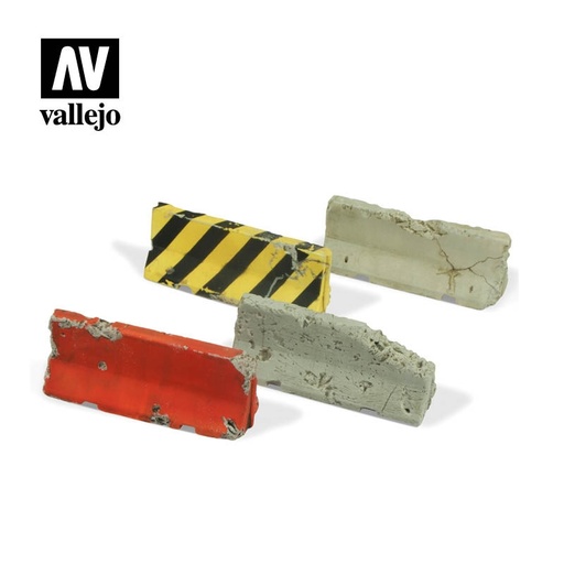 [SC215] SC215 Vallejo Scenics - Damaged Concrete Barriers