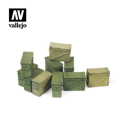 [SC221] SC221 Vallejo Scenics - Large Ammo Boxes 12,7 mm.