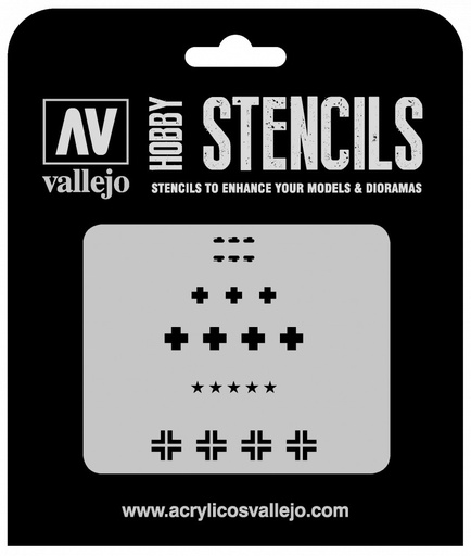 [ST-AFV001] ST-AFV001 Vallejo Stencils - Assorted German WWII Tank Markings