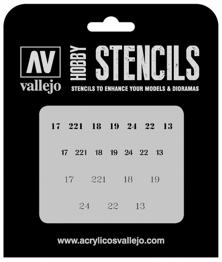 [ST-AFV003] ST-AFV003 Vallejo Stencils - Soviet Numbers WWII