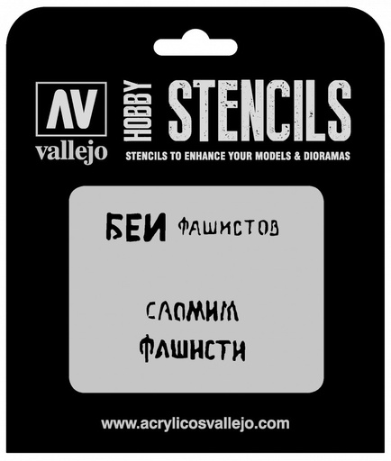 [ST-AFV004] ST-AFV004 Vallejo Stencils - Soviet Slogans WWII Num. 1