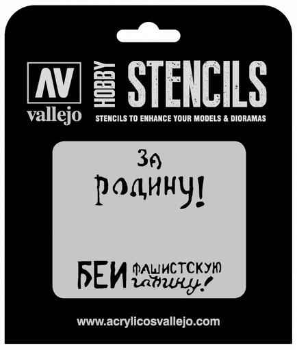 [ST-AFV005] ST-AFV005 Vallejo Stencils - Soviet Slogans WWII Num. 2