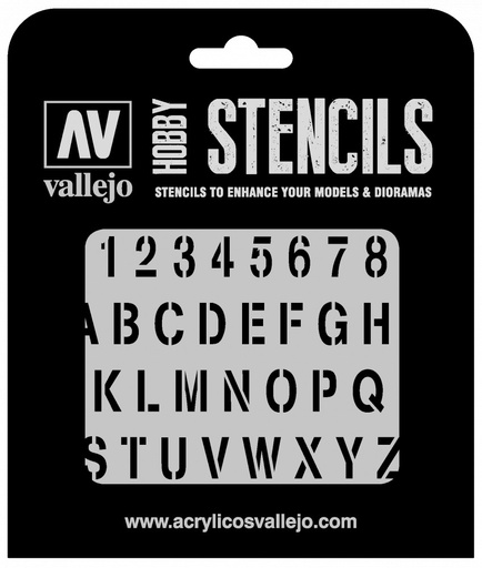 [ST-LET002] ST-LET002 Vallejo Stencils - Stamp Font
