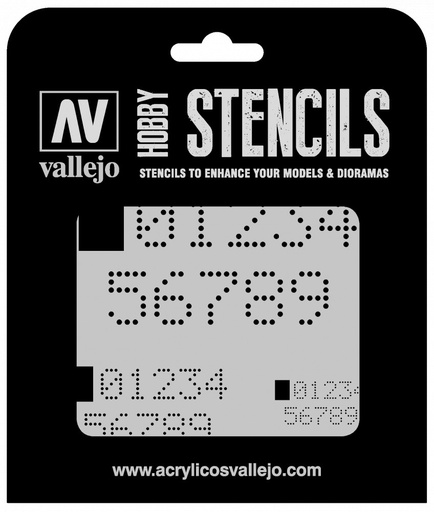 [ST-SF004] ST-SF004 Vallejo Stencils - Digital Numbers