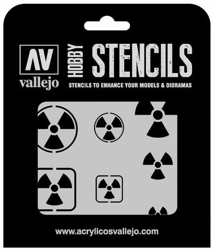 [ST-SF005] ST-SF005 Vallejo Stencils - Radioactivity Signs