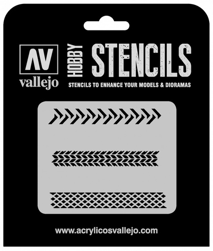 [ST-TX002] ST-TX002 Vallejo Stencils - Tyre Markings