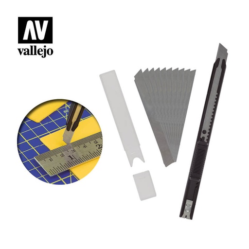 [T06011] T06011 Tools - Slim Snap-Off Knife & 10 Blades