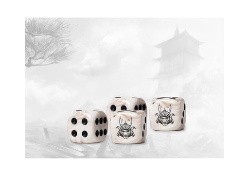 [PBW6568] Yoroni Logo on Parchment Marbled Dice - 24 per pack
